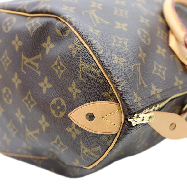 LOUIS VUITTON Speedy 40 Monogram Canvas Satchel Bag Brown