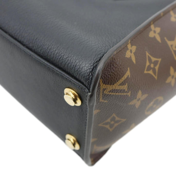 LOUIS VUITTON On My Side MM Leather Monogram Canvas Shoulder Bag Black