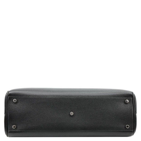 GUCCI Zumi Medium Leather Top Handle Shoulder Bag Black 564714