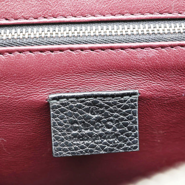 GUCCI Zumi Medium Leather Top Handle Shoulder Bag Black 564714