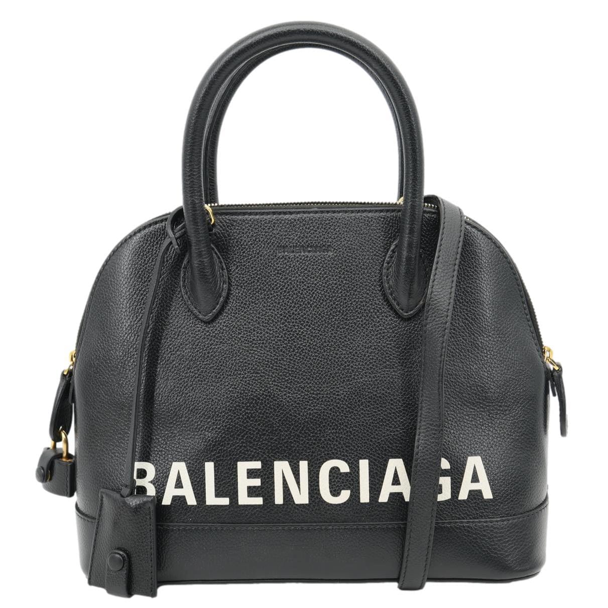 BALENCIAGA Ville Top Handle Small Grained Leather Crossbody Bag Black