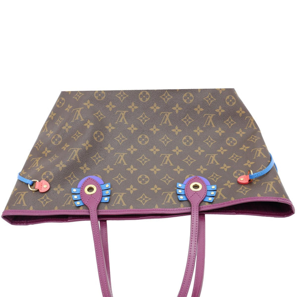 LOUIS VUITTON Neverfull MM Totem Monogram Canvas Shoulder Bag Magenta