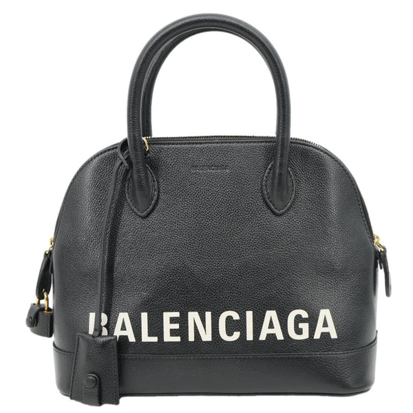 BALENCIAGA Ville Top Handle Small Grained Leather Crossbody Bag Black