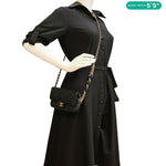 CHANEL Elegant CC Flap Quilted Lambskin Leather Chain Crossbody Bag Black