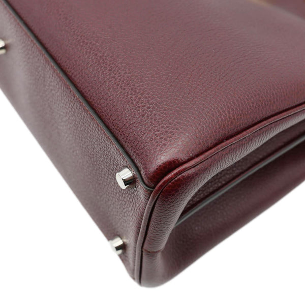 GUCCI Zumi Medium Leather Top Handle Shoulder Bag Burgundy 564714