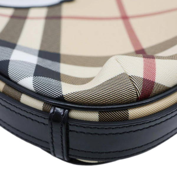 BURBERRY Nova Check Canvas Hobo Bag Black