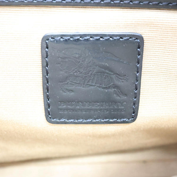 BURBERRY Nova Check Canvas Hobo Bag Black