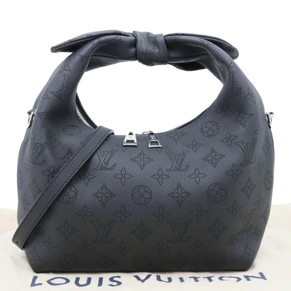 LOUIS VUITTON Why Knot MM Monogram Mahina Leather Shoulder Bag Black