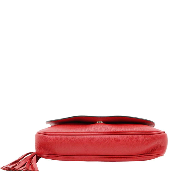 GUCCI GG Soho Tassel Chain Leather Crossbody Bag Red 336752