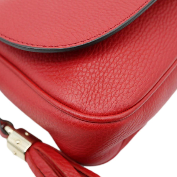 GUCCI GG Soho Tassel Chain Leather Crossbody Bag Red 336752