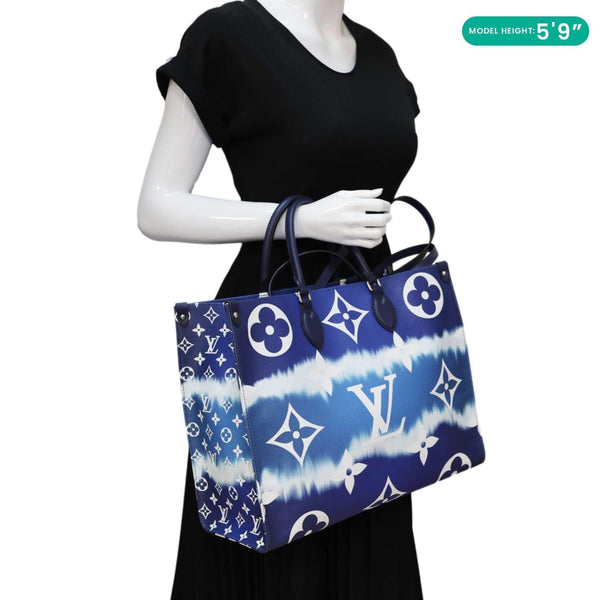 LOUIS VUITTON Onthego GM Monogram Escale Canvas Shoulder Bag Blue