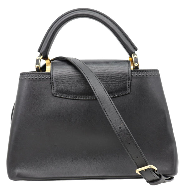 LOUIS VUITTON Capucines BB Trunk Lotus Leather Satchel Crossbody Bag Black