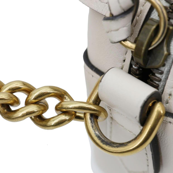 GUCCI GG Marmont Small Matelasse Chevron Leather Camera Bag White 447632