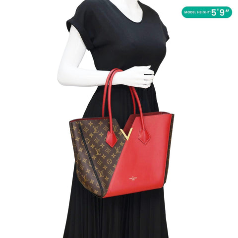 LOUIS VUITTON Kimono MM Monogram Canvas Tote Bag Red