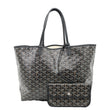 GOYARD Saint Louis PM Chevron Print Canvas Tote Bag Black