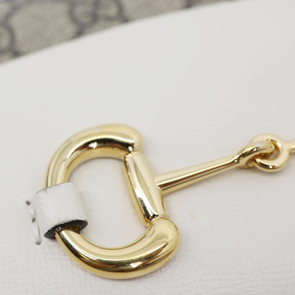 GUCCI Horsebit 1955 Small GG Supreme Canvas Shoulder Bag White 645454