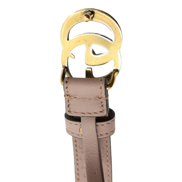 GUCCI GG Buckle Leather Belt Beige 525040 Size 85/34