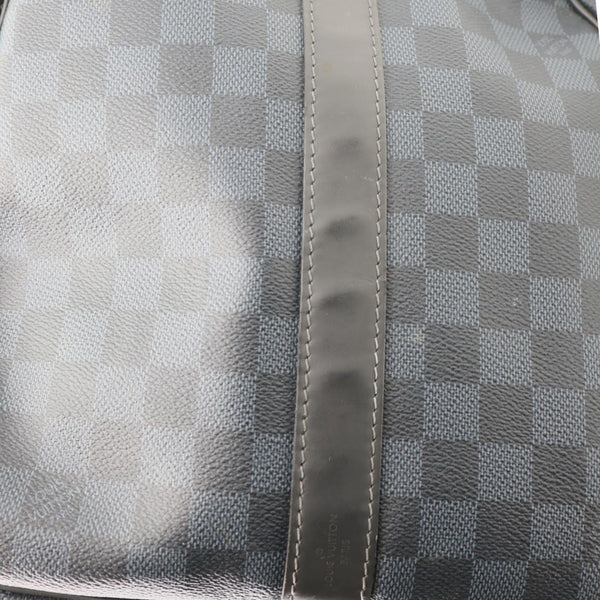 LOUIS VUITTON Keepall 55 Bandouliere Damier Cobalt Travel Bag Navy Blue
