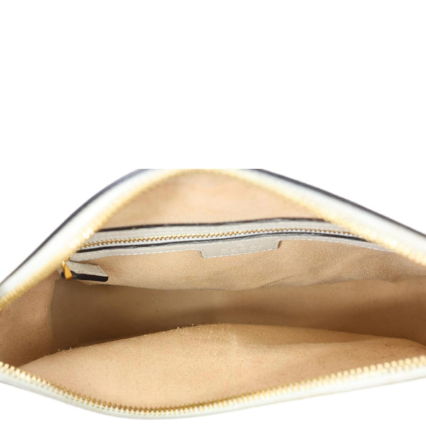 GUCCI Horsebit 1955 Small GG Supreme Canvas Shoulder Bag White 645454