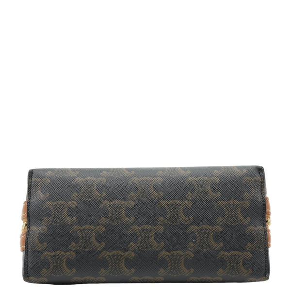 CELINE Triomphe Canvas Clutch On Chain Brown