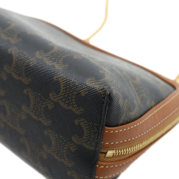 CELINE Triomphe Canvas Clutch On Chain Brown