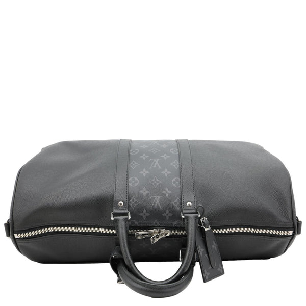 LOUIS VUITTON Keepall 50 Bandouliere Taigarama Travel Bag Black