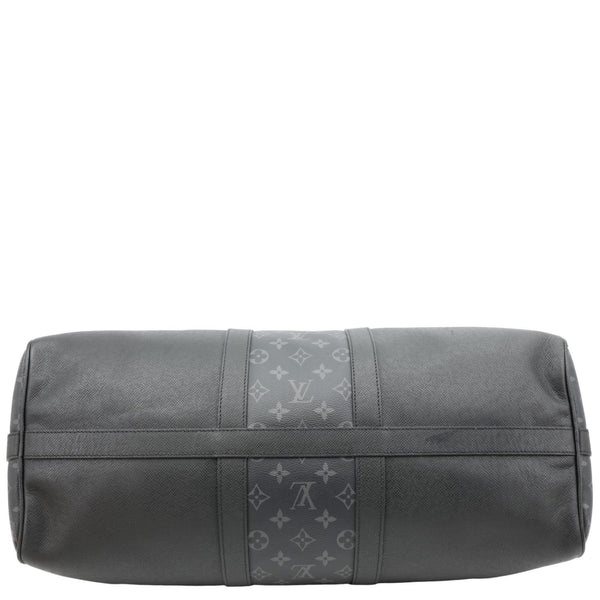 LOUIS VUITTON Keepall 50 Bandouliere Taigarama Travel Bag Black
