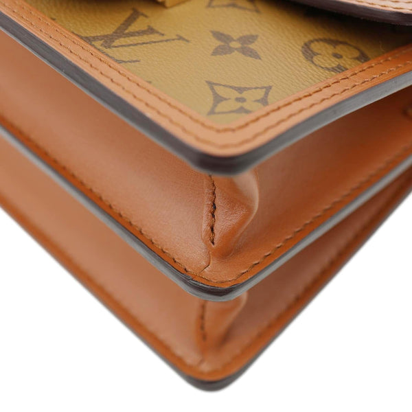 LOUIS VUITTON Dauphine MM Monogram Reverse Canvas Shoulder Bag Brown