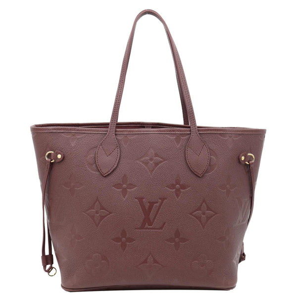 LOUIS VUITTON Neverfull MM Empreinte Leather Tote Shoulder Bag Burgundy