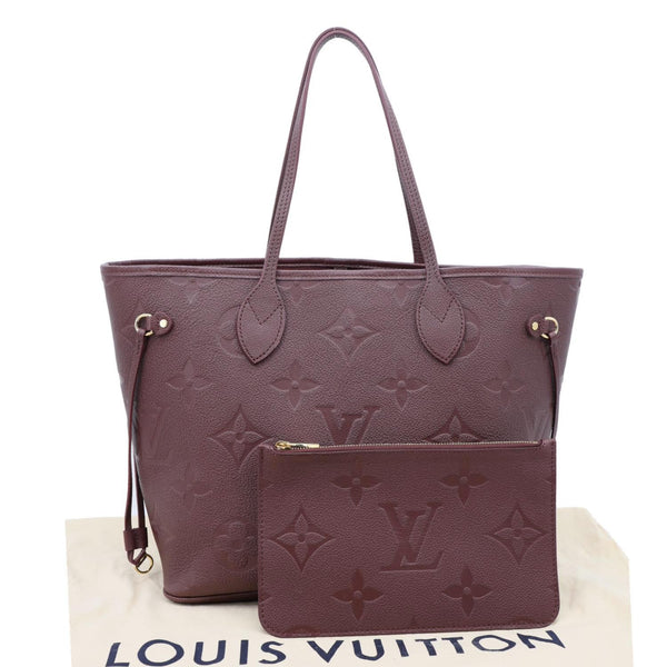 LOUIS VUITTON Neverfull MM Empreinte Leather Tote Shoulder Bag Burgundy