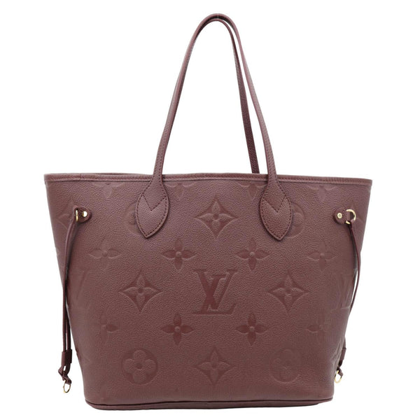 LOUIS VUITTON Neverfull MM Empreinte Leather Tote Shoulder Bag Burgundy