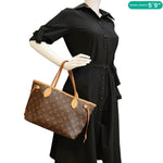 LOUIS VUITTON Neverfull PM Monogram Canvas Tote Bag Brown
