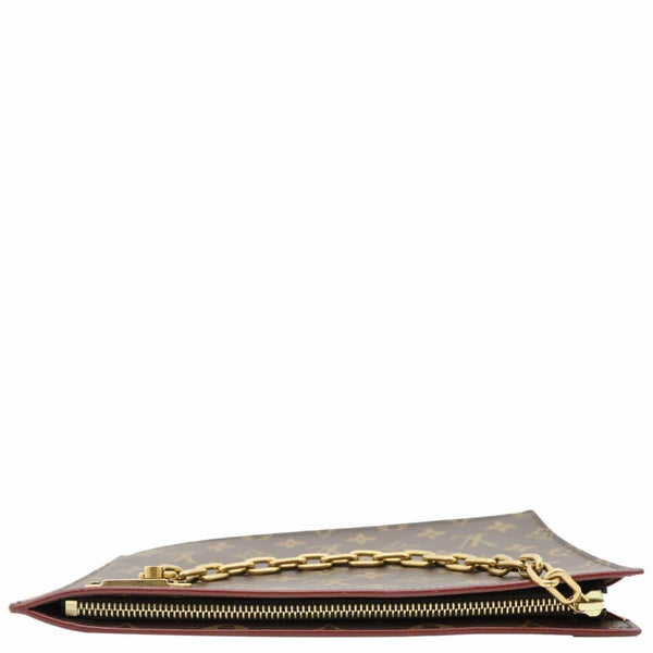 LOUIS VUITTON Legacy Monogram Canvas Chain Clutch Brown