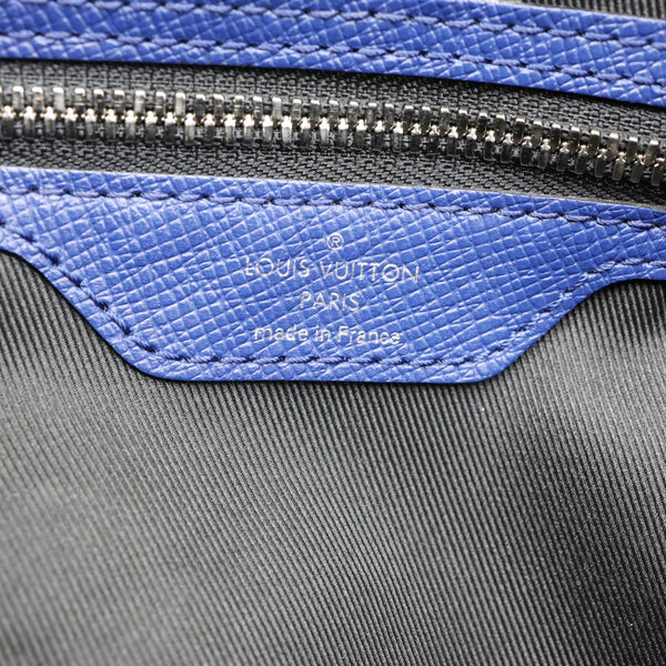 LOUIS VUITTON Keepall 50 Bandouliere Monogram Taiga Leather Travel Bag Blue
