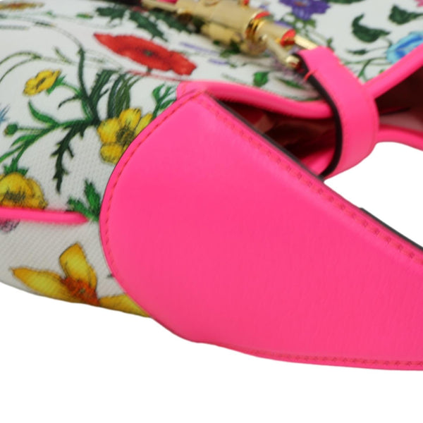 GUCCI Flora Jackie Medium Canvas Hobo Bag Pink 550152