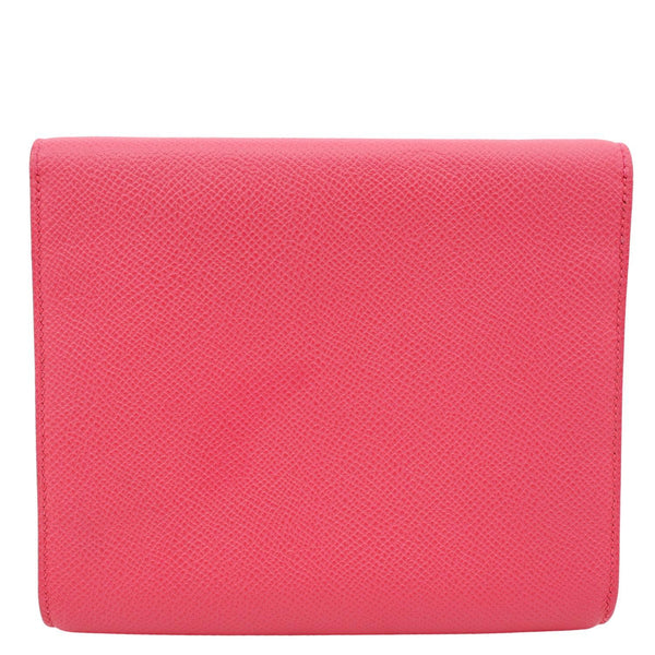 HERMES Clic 16 Epsom Leather Wallet on Strap Crossbody Bag Pink
