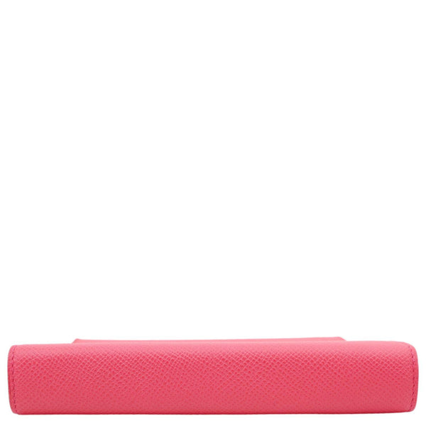 HERMES Clic 16 Epsom Leather Wallet on Strap Crossbody Bag Pink