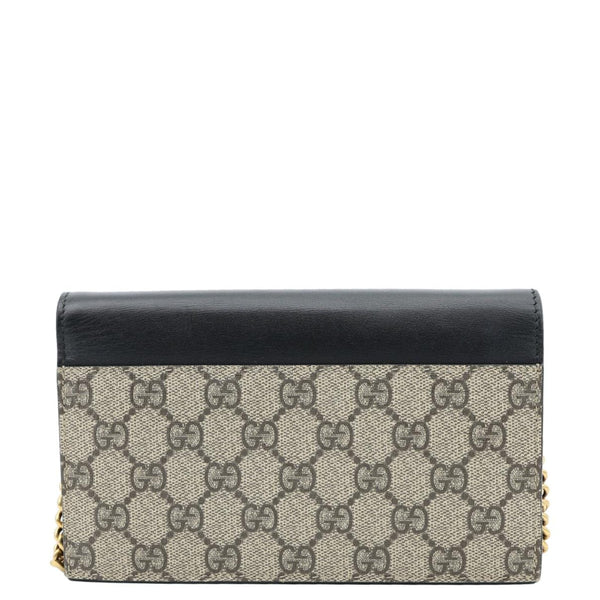 GUCCI Peony Pearly Mini GG Supreme Canvas Wallet on Chain Beige 431478