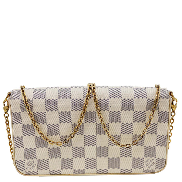 LOUIS VUITTON Felicie Pochette Damier Azur Crossbody Bag Rose Ballerine