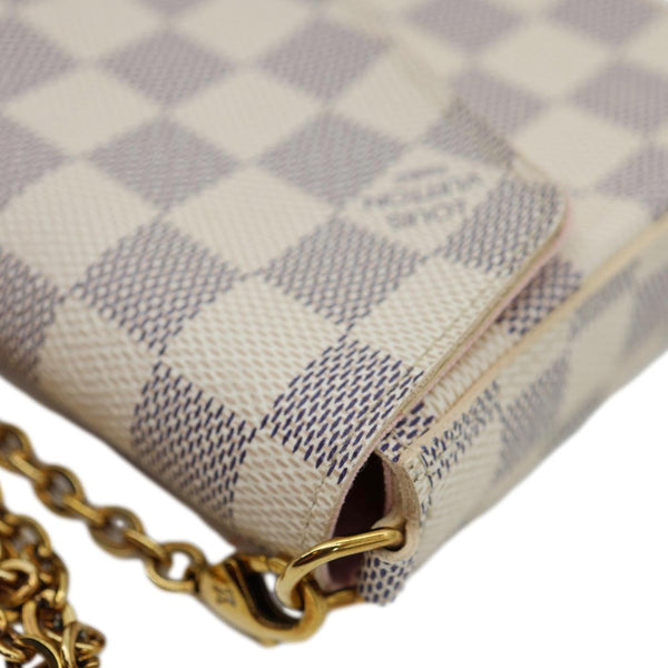 LOUIS VUITTON Felicie Pochette Damier Azur Crossbody Bag Rose Ballerine