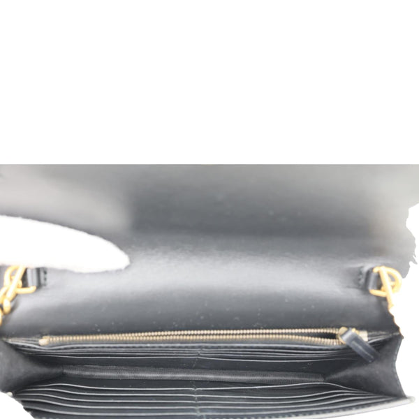 GUCCI Peony Pearly Mini GG Supreme Canvas Wallet on Chain Beige 431478