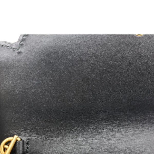 GUCCI Peony Pearly Mini GG Supreme Canvas Wallet on Chain Beige 431478