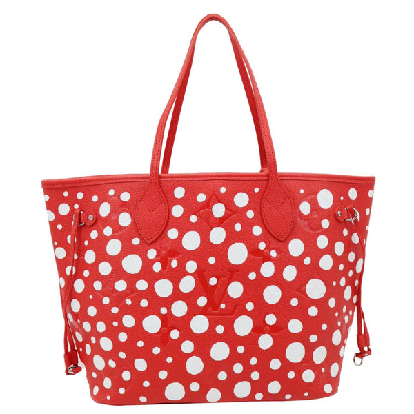 LOUIS VUITTON x Yayoi Kusama Neverfull MM Infinity Dots Empreinte Leather Tote Bag Red