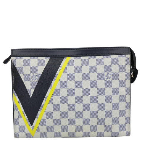 LOUIS VUITTON Voyage MM America
s Cup Latitude Damier Azur Pouch White