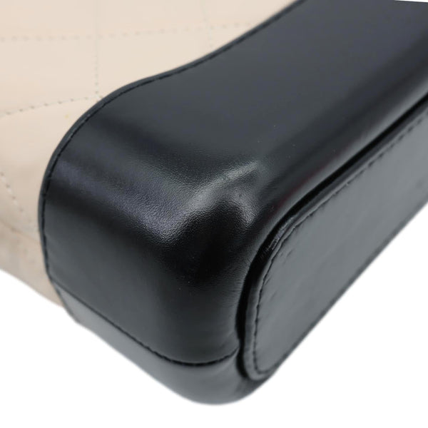 CHANEL Gabrielle Small Quilted Aged Lambskin Leather Crossbody Bag Black