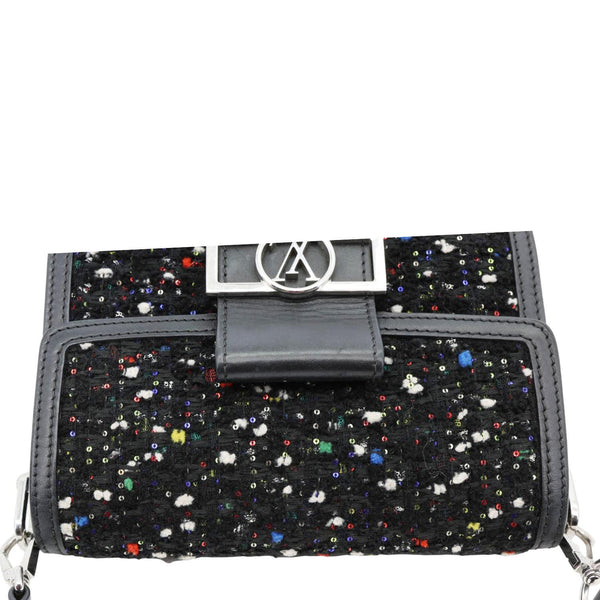 LOUIS VUITTON Dauphine Mini Tweed Sequins Crossbody Bag Black
