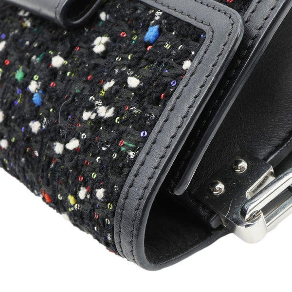 LOUIS VUITTON Dauphine Mini Tweed Sequins Crossbody Bag Black