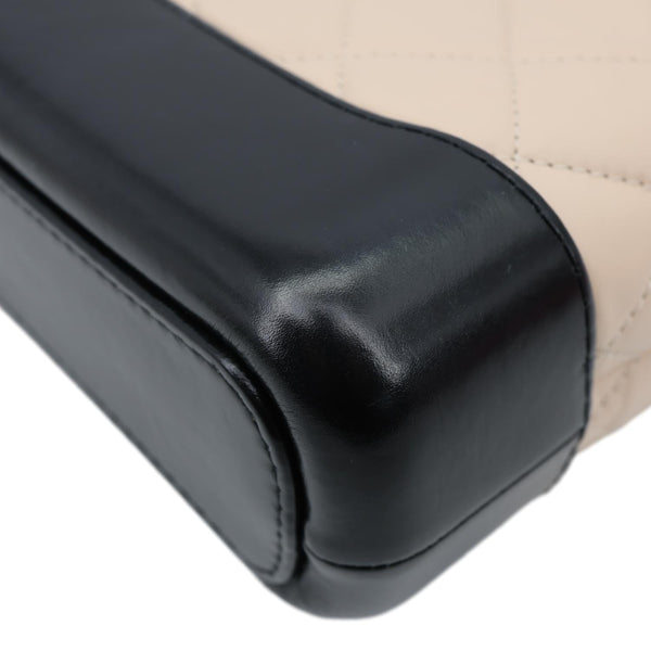 CHANEL Gabrielle Small Quilted Aged Lambskin Leather Crossbody Bag Black