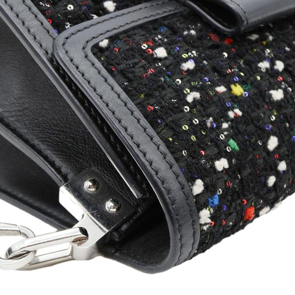 LOUIS VUITTON Dauphine Mini Tweed Sequins Crossbody Bag Black
