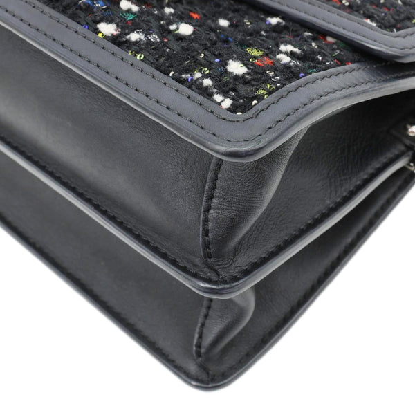 LOUIS VUITTON Dauphine Mini Tweed Sequins Crossbody Bag Black